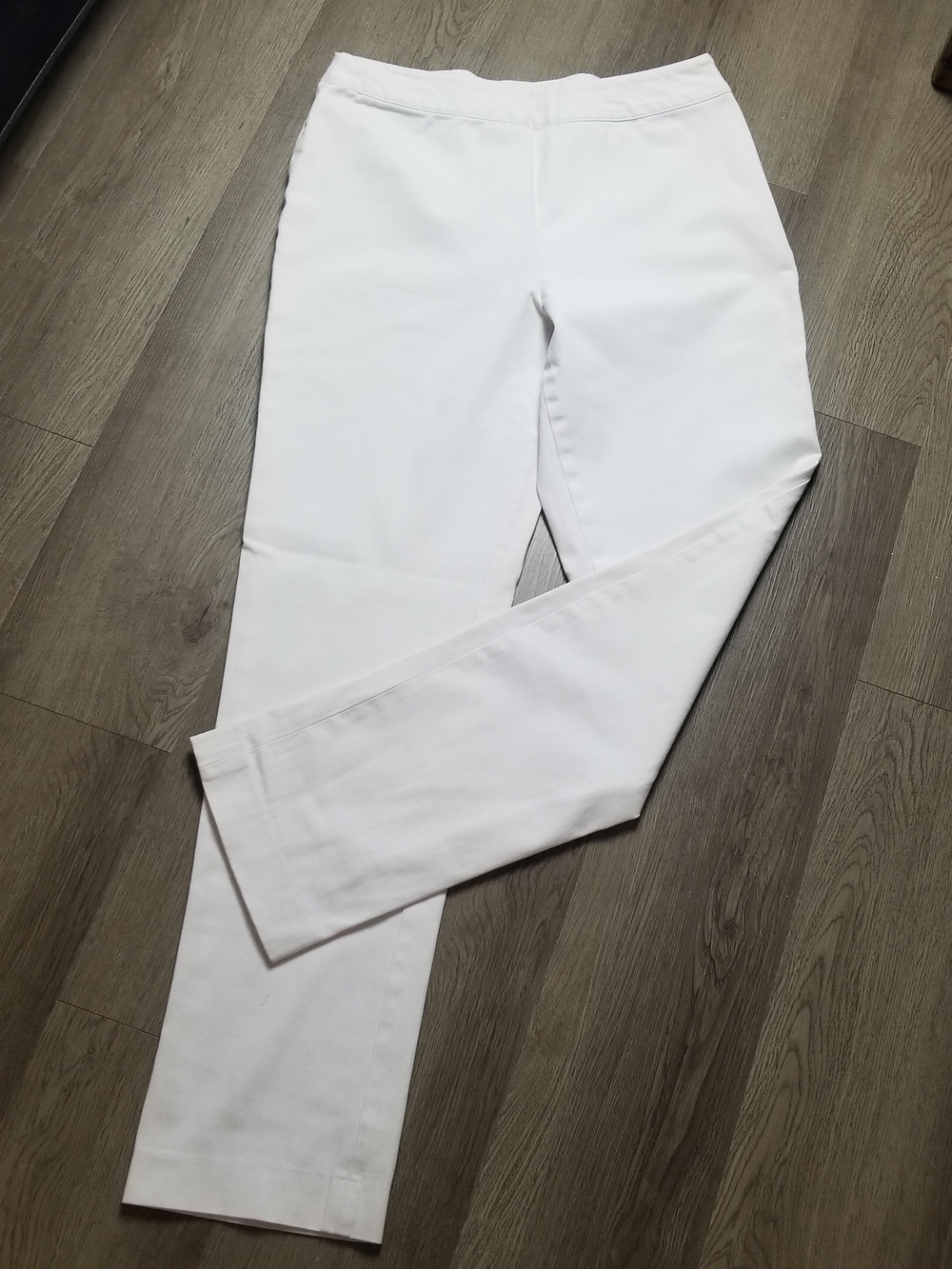 Lands' End WOMEN'S White Chino-Style Stretch Pants (Size 12 TALL)